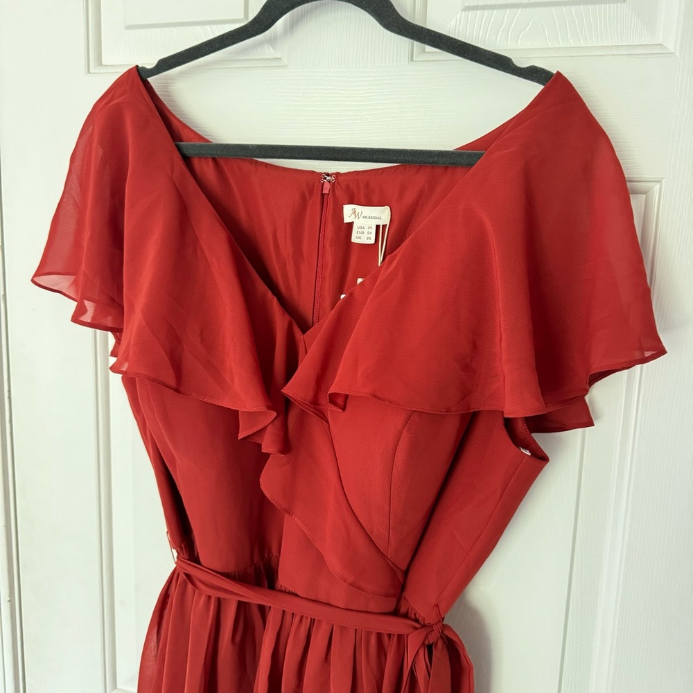 Gorgeous Burnt Orange/Rust Colored Floor Length Gown … - Gem